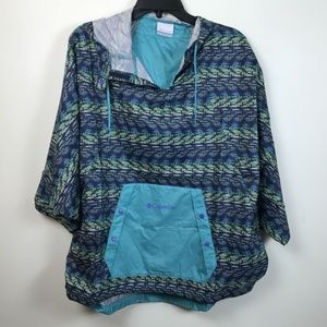 Columbia XS Flash Forward Anorak Green Blue wind